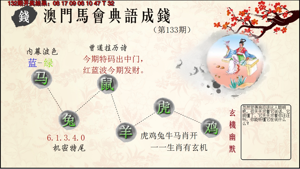 2024133期典语成钱