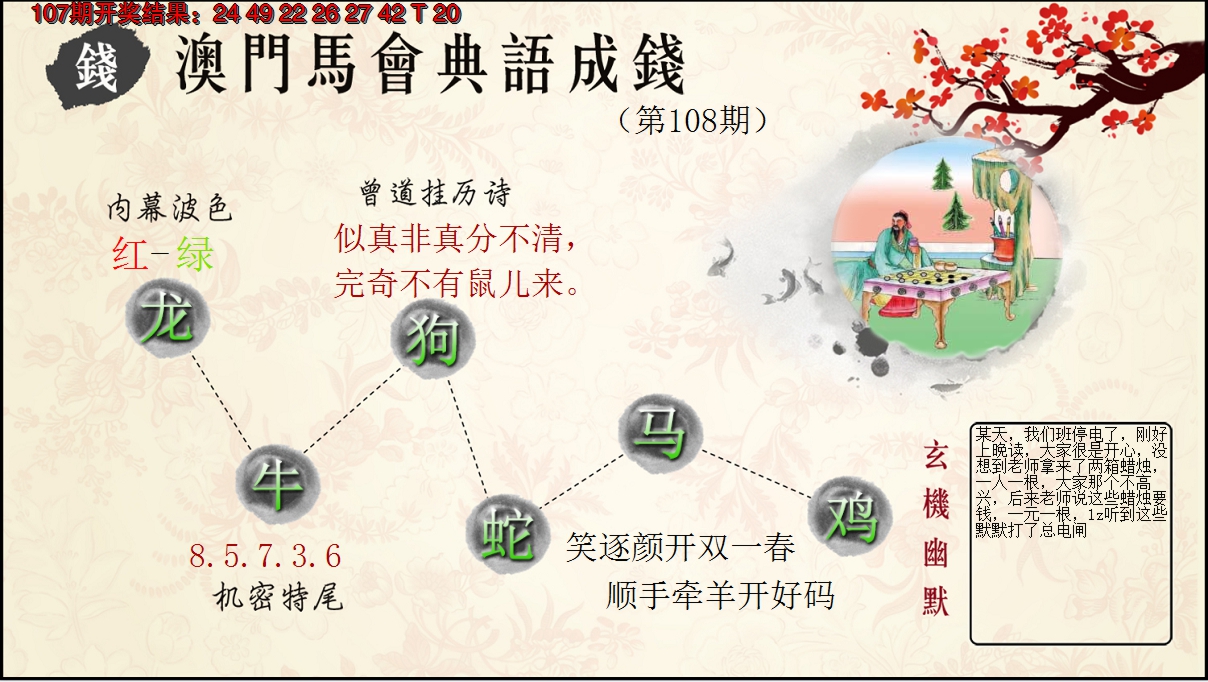 2024108期典语成钱