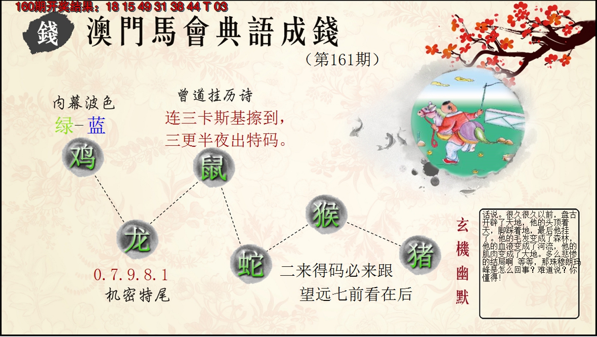 2024161期典语成钱