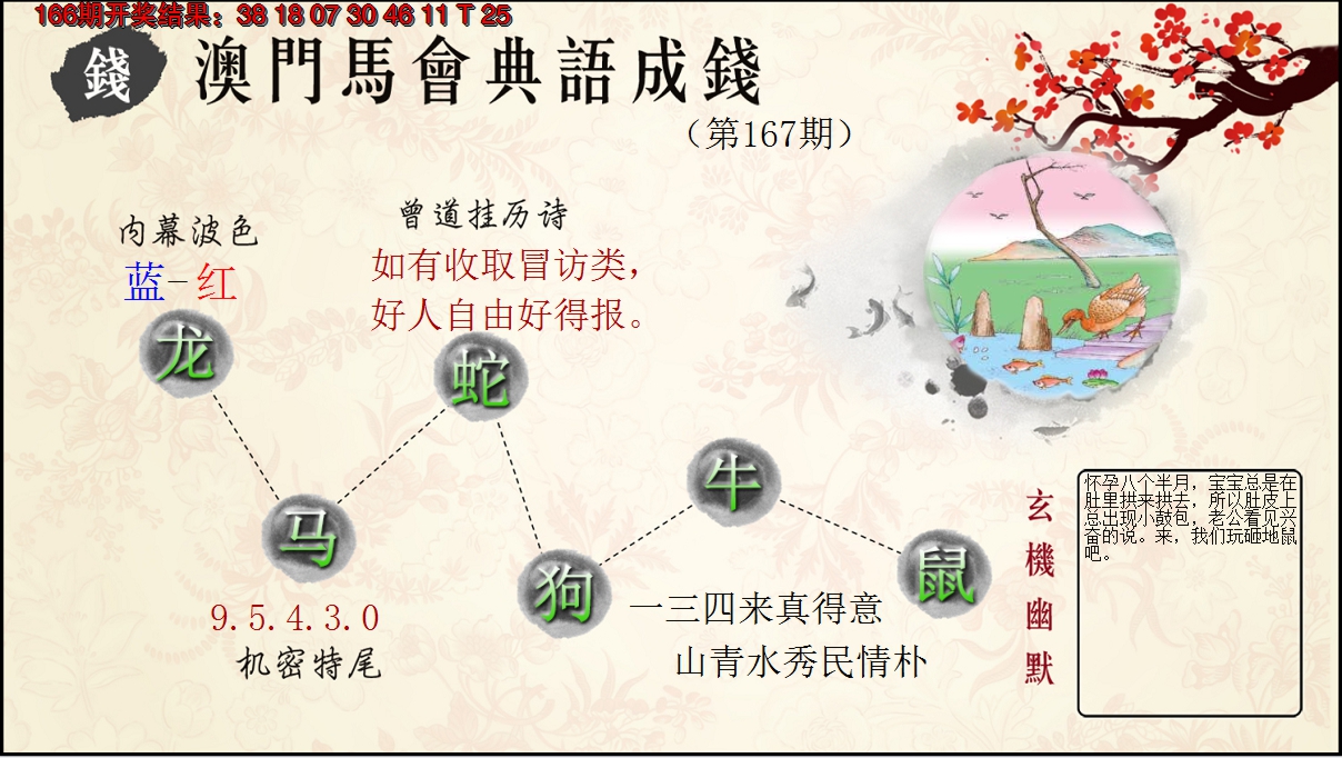 2024167期典语成钱