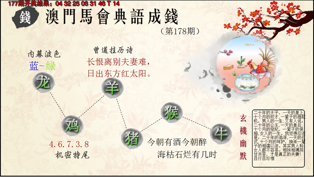 2024178期典语成钱