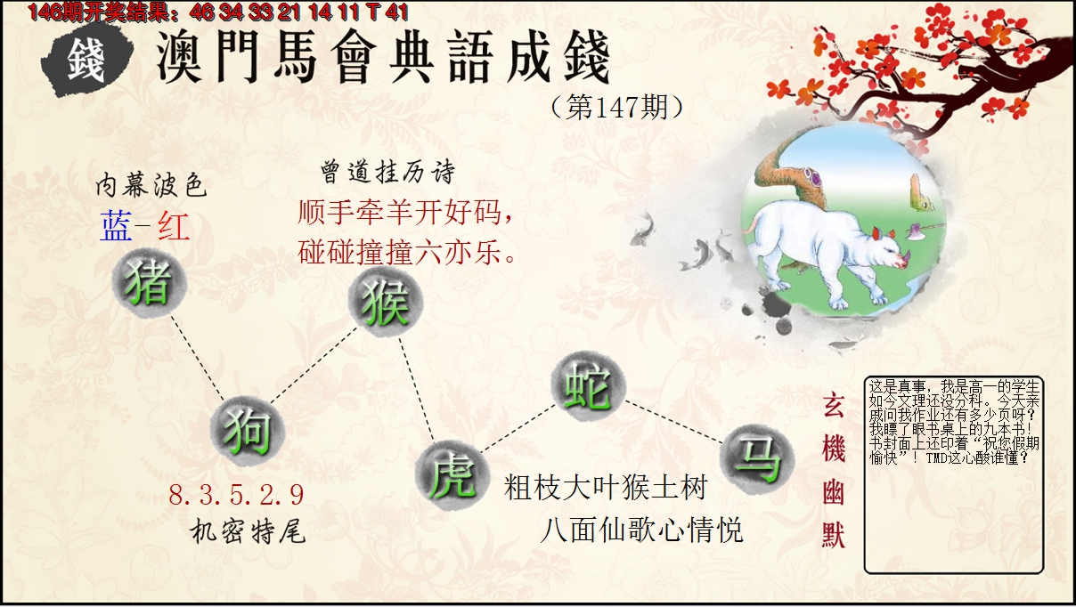 2024147期典语成钱