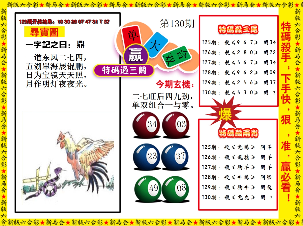 2024130期特码过三关