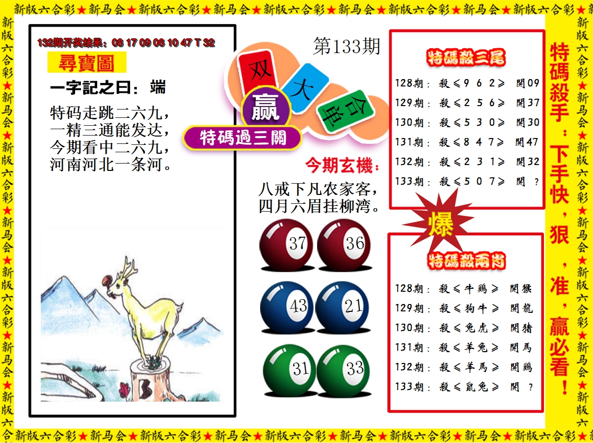 2024133期特码过三关