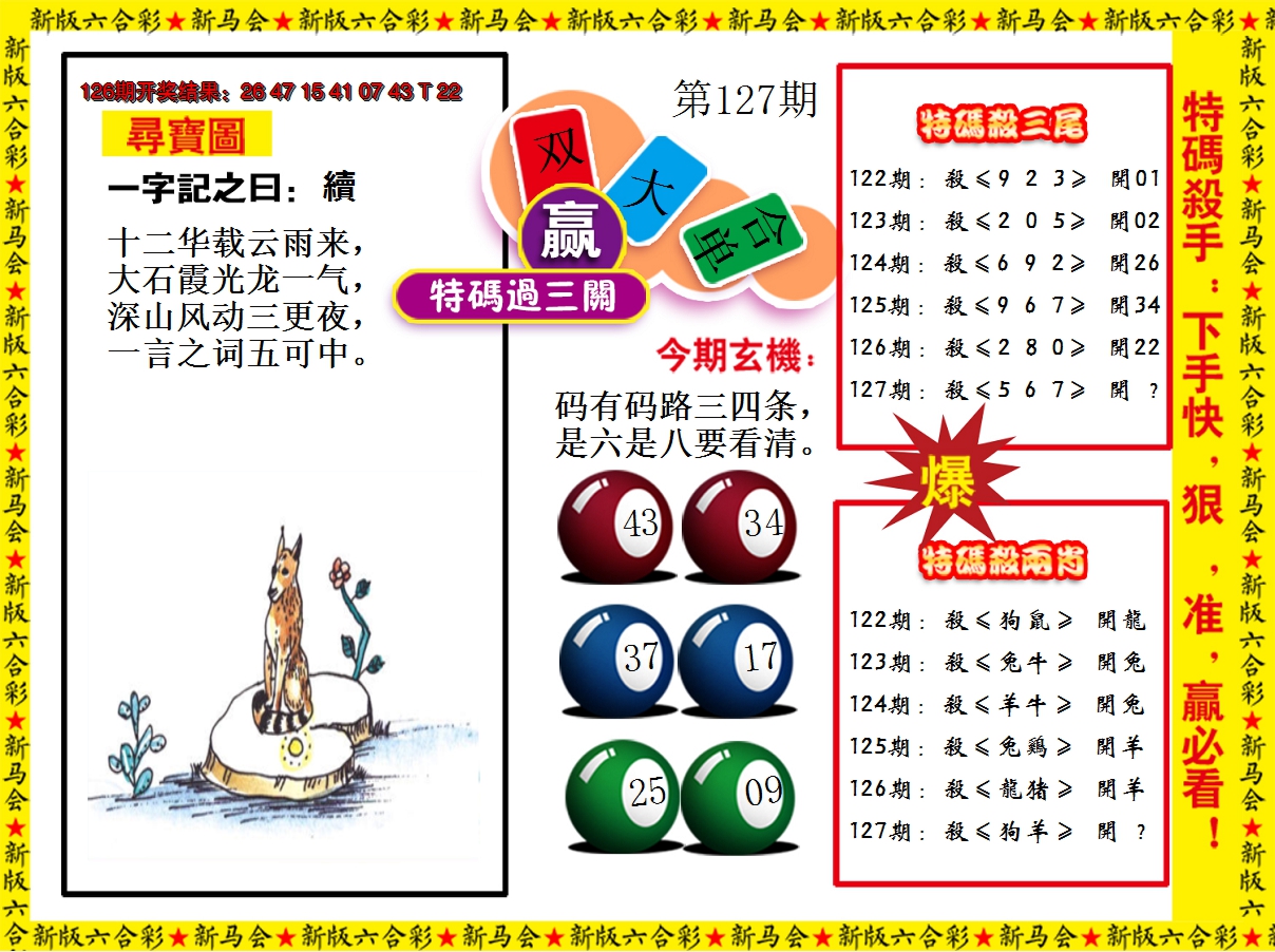2024127期特码过三关