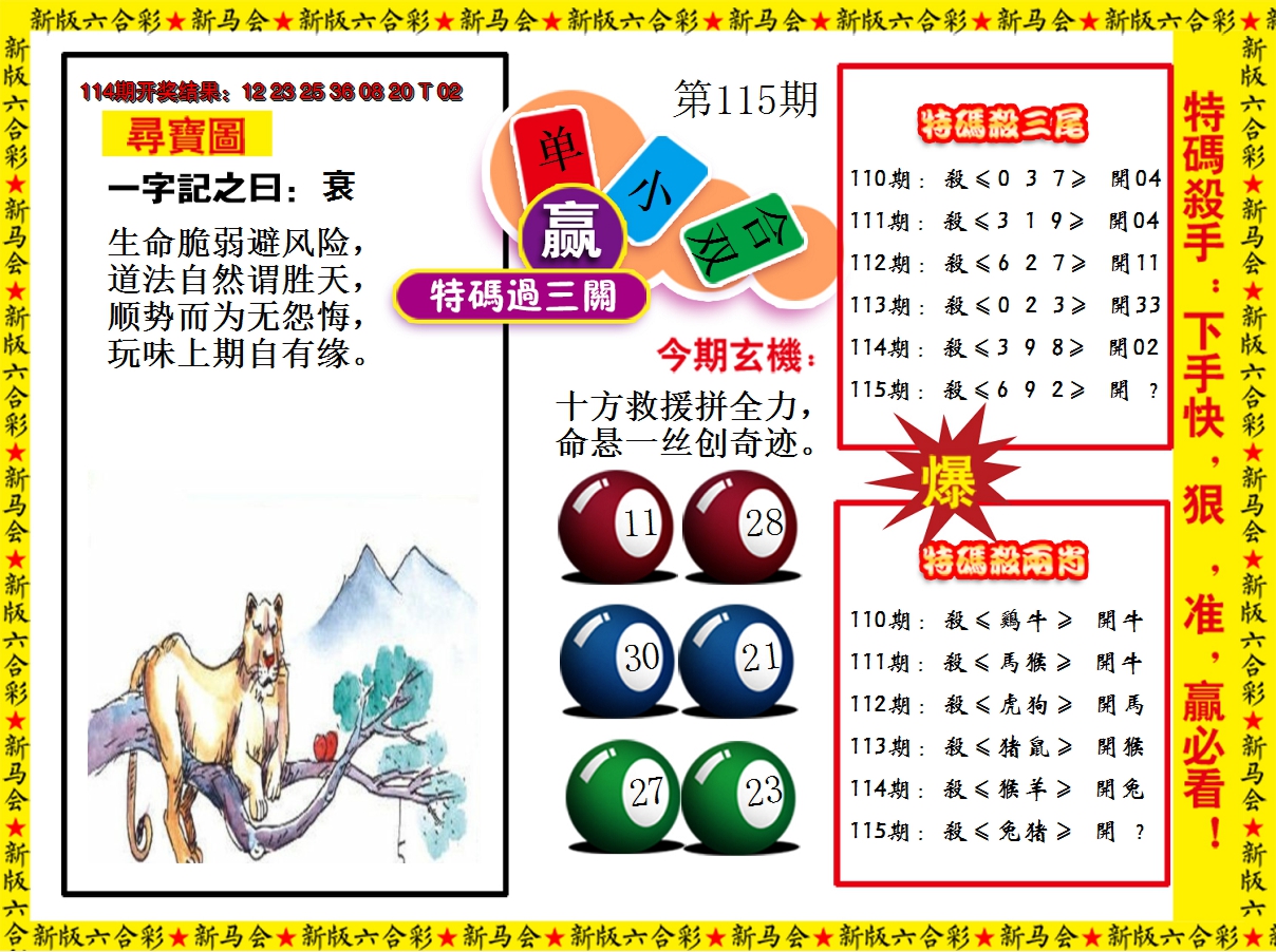 2024115期特码过三关