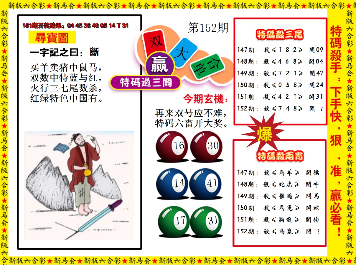 2024152期特码过三关