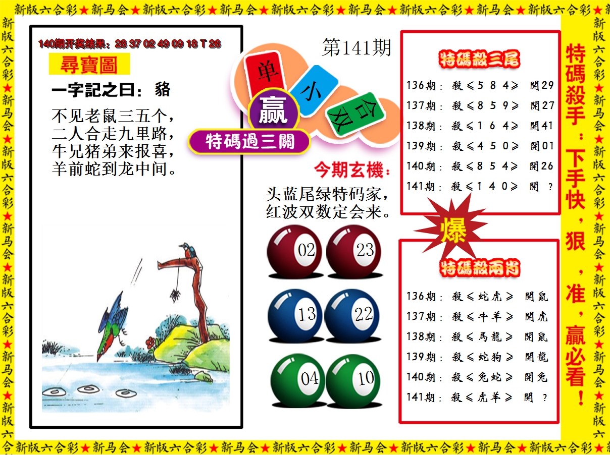 2024141期特码过三关
