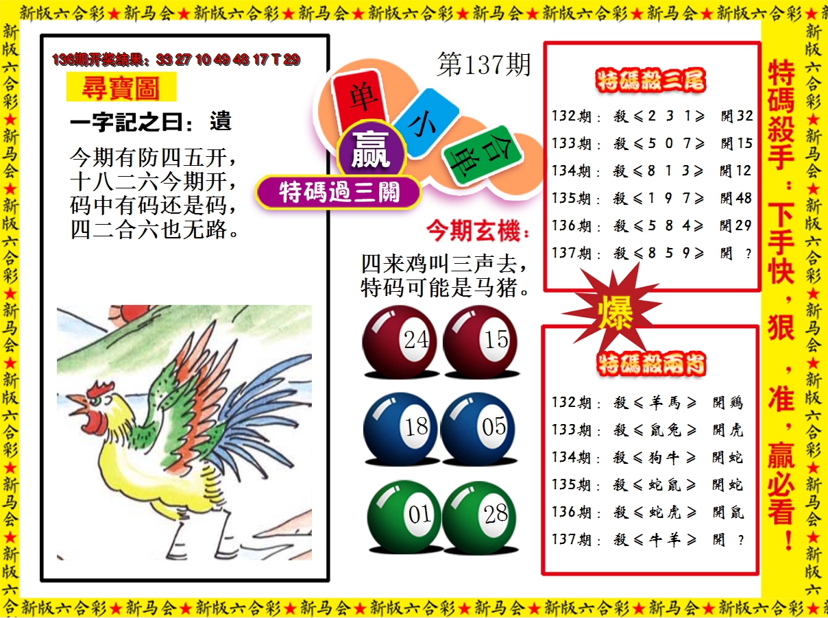 2024137期特码过三关