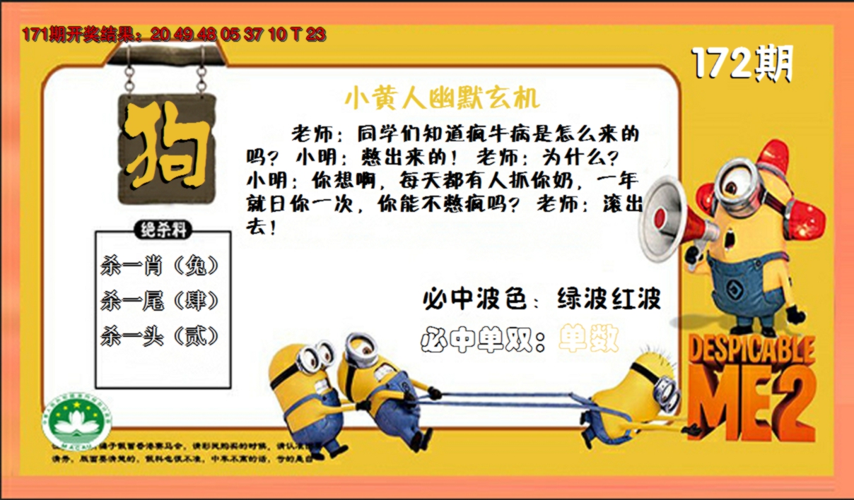 2024172期小黄人玄机诗