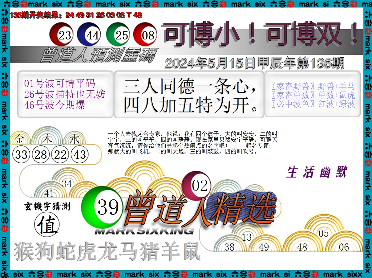 2024136期曾道人精选