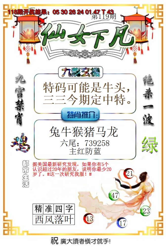 2024119期仙女下凡