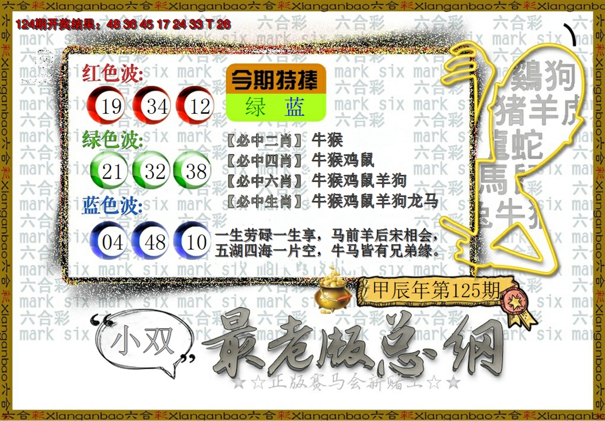 2024125期最老版总纲