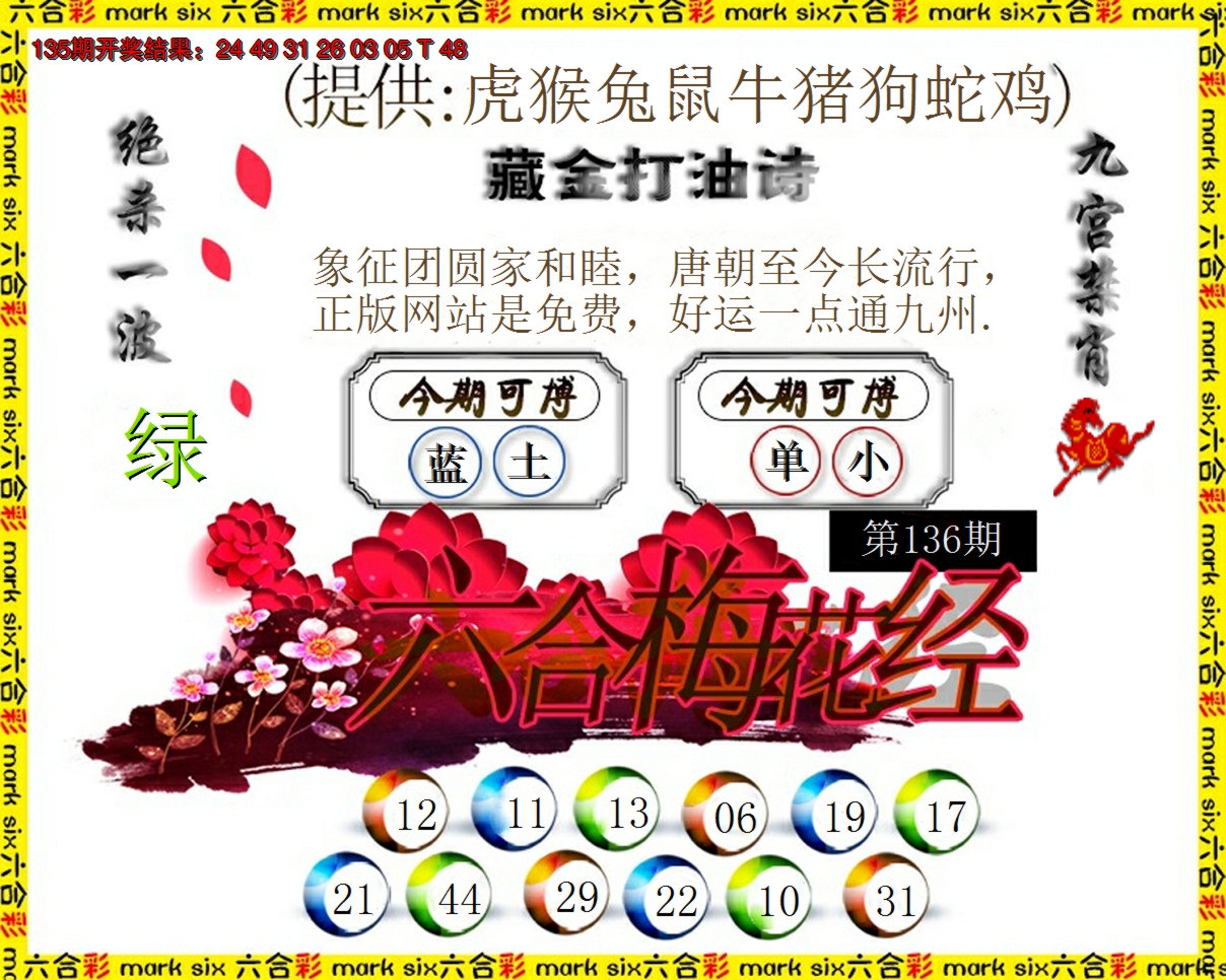 2024136期六合梅花经