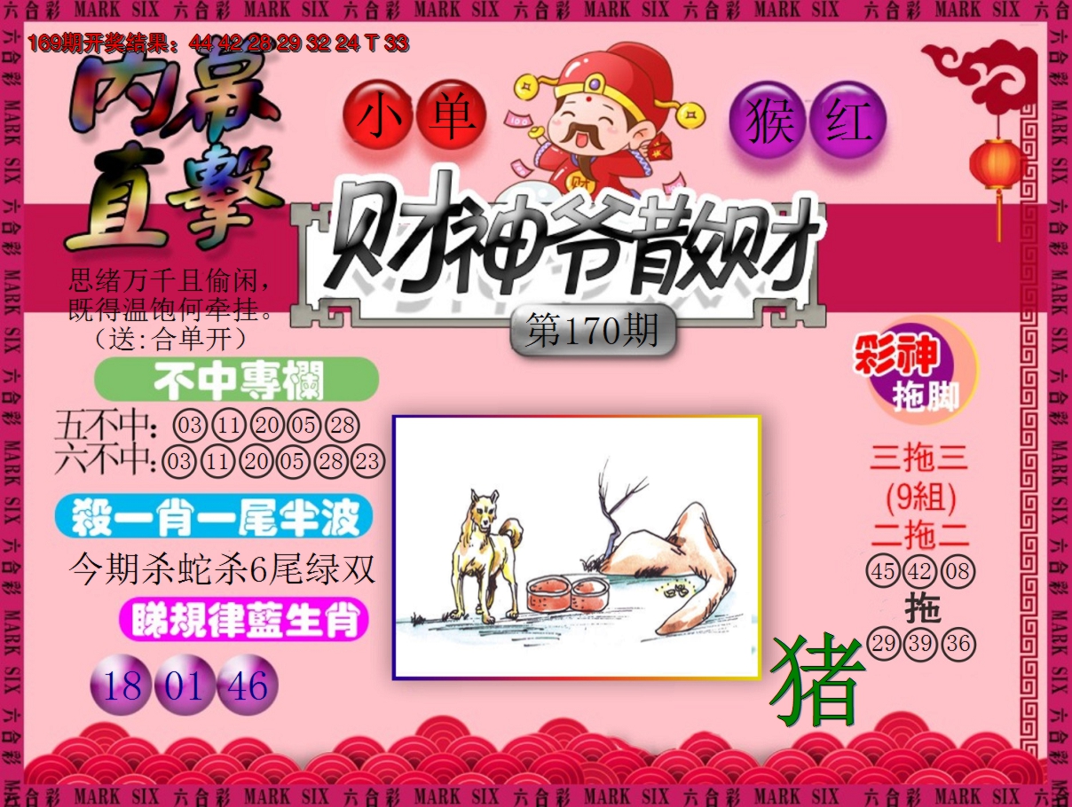2024170期财神爷散财