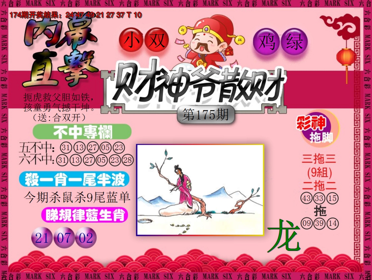 2024175期财神爷散财