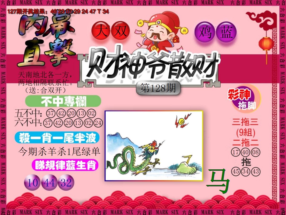 2024128期财神爷散财