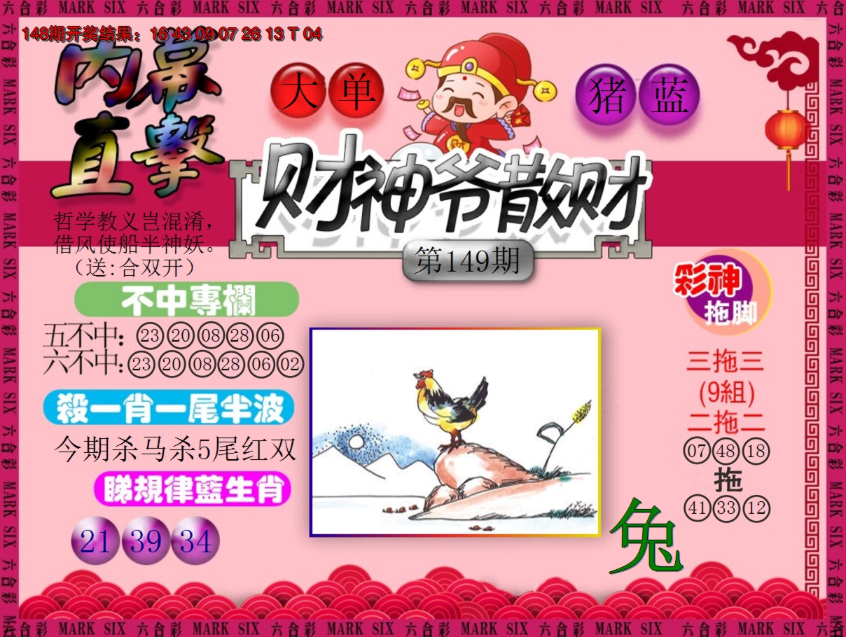2024149期财神爷散财