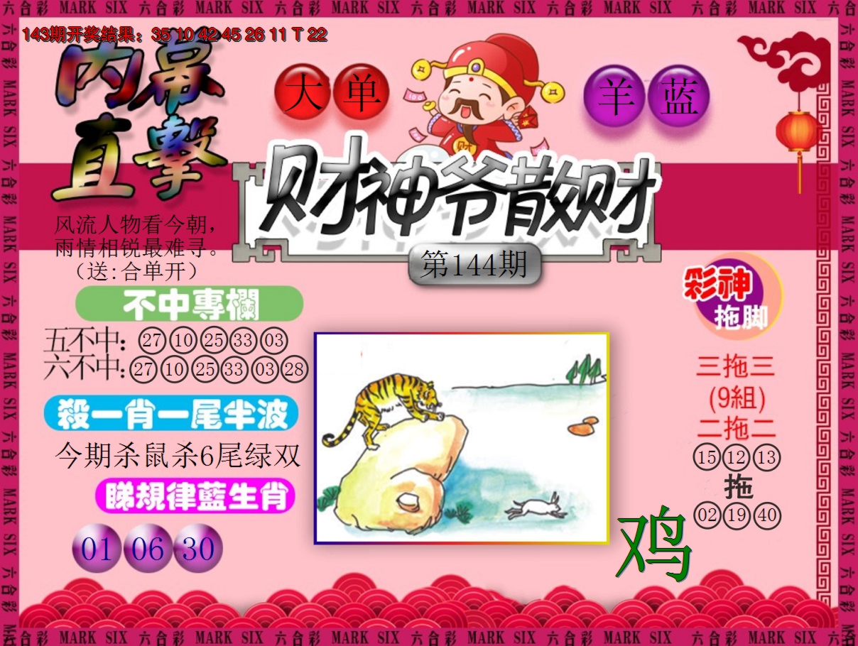 2024144期财神爷散财