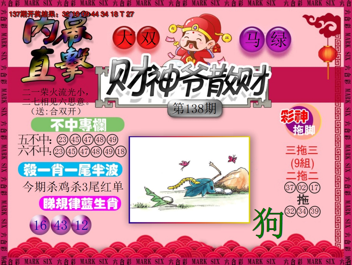 2024138期财神爷散财