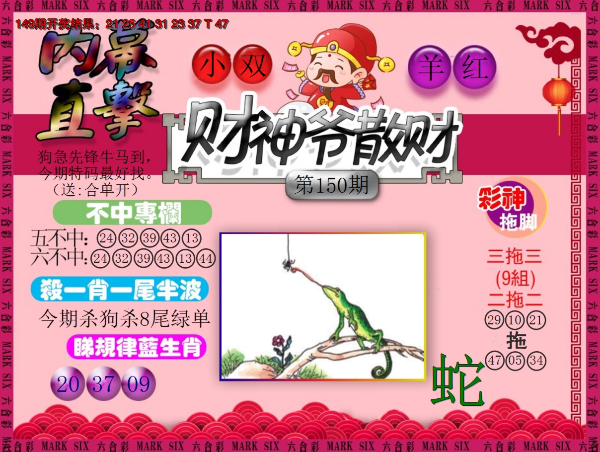 2024150期财神爷散财