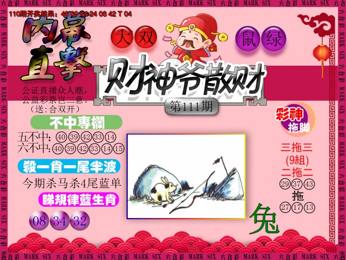 2024111期财神爷散财