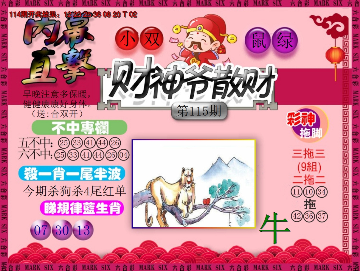 2024115期财神爷散财