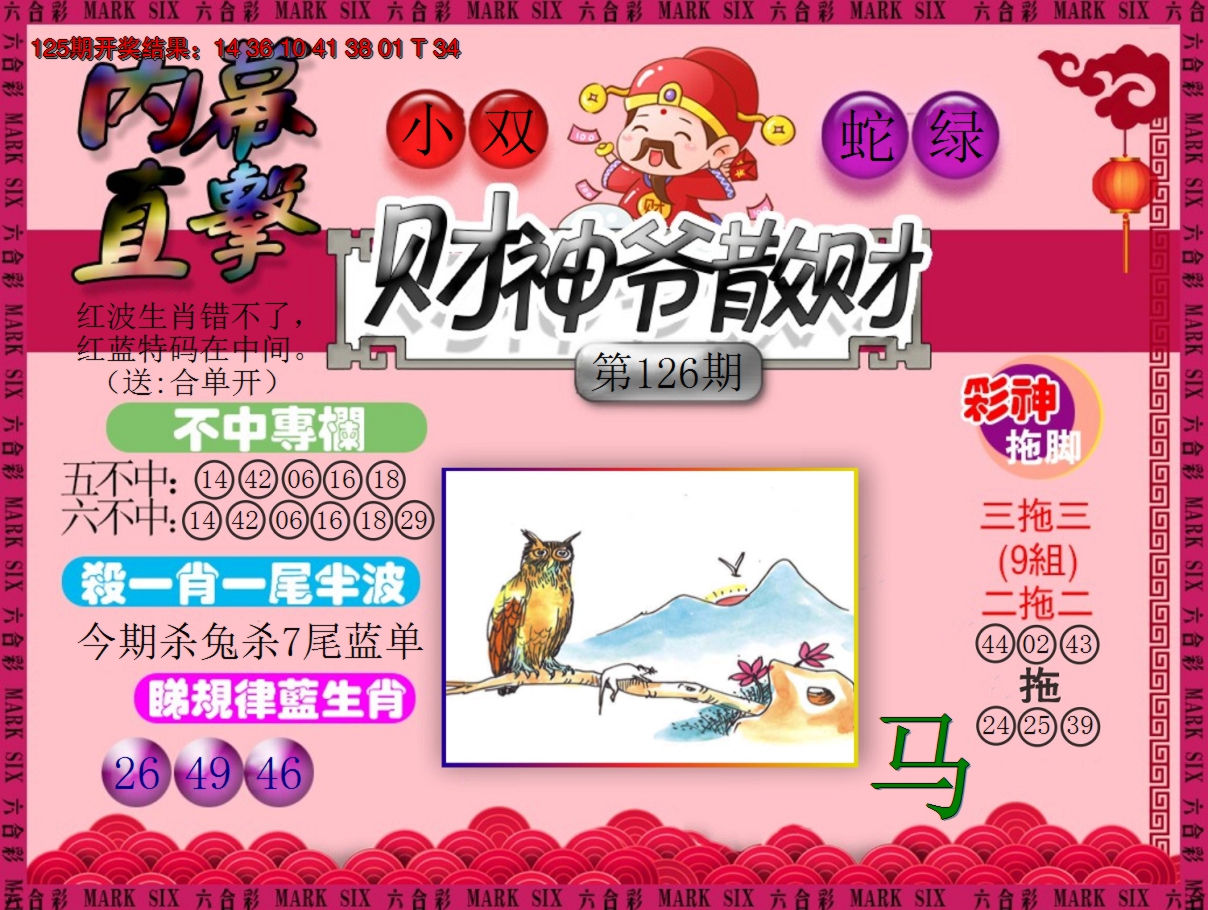 2024126期财神爷散财