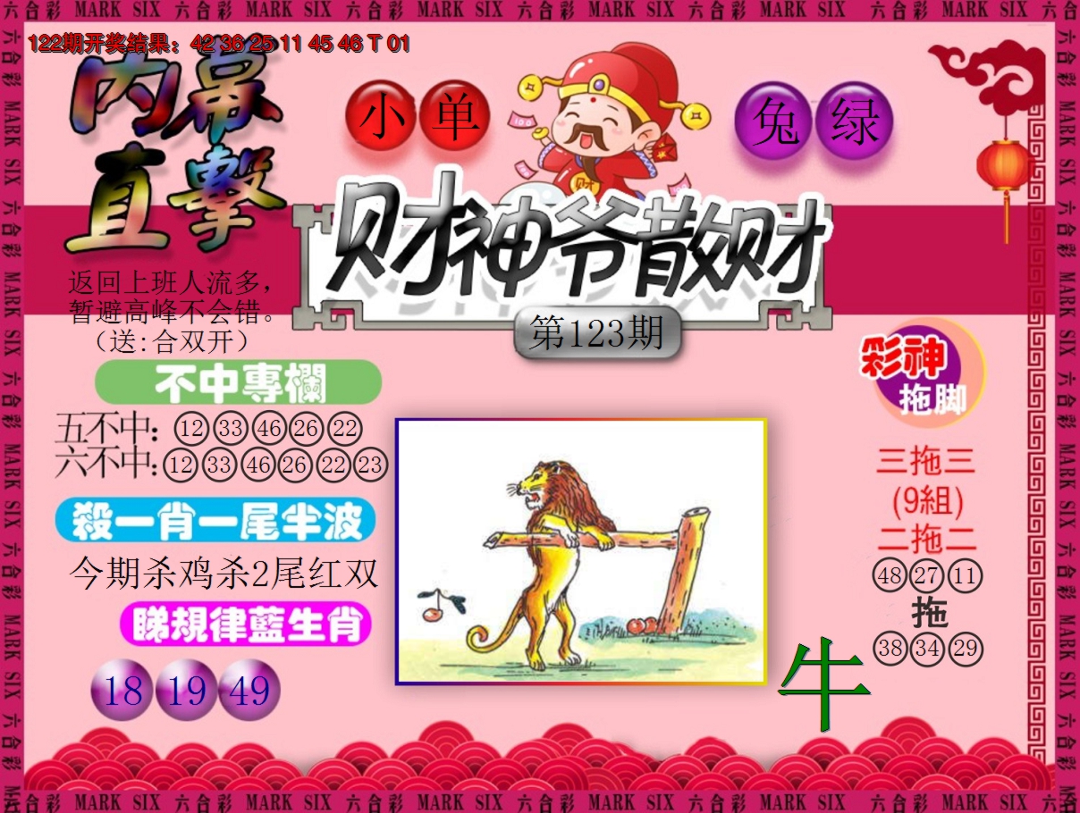 2024123期财神爷散财