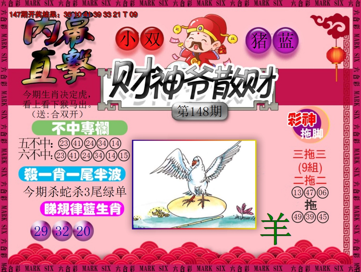 2024148期财神爷散财