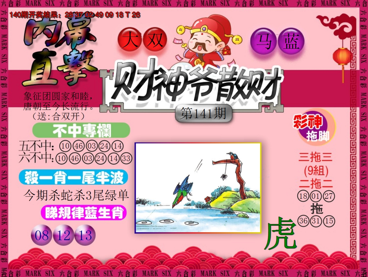2024141期财神爷散财