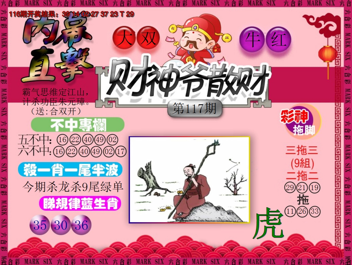 2024117期财神爷散财