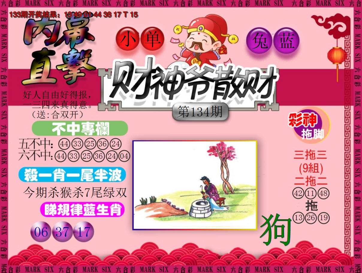 2024134期财神爷散财