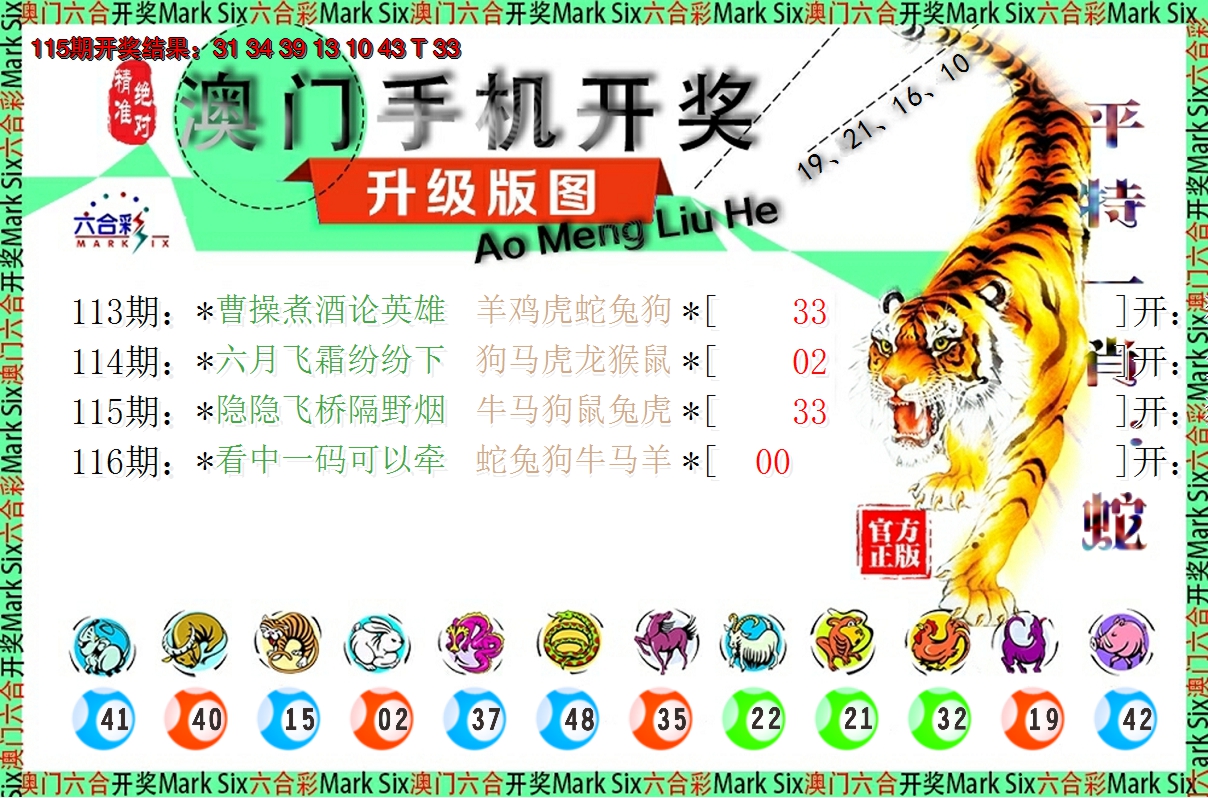 2024116期澳门开奖报