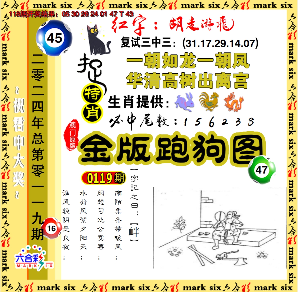 2024119期金版跑狗图