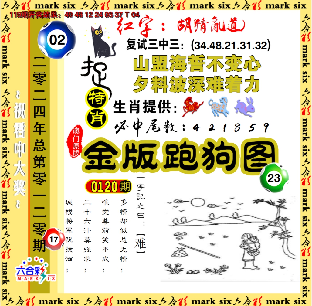 2024120期金版跑狗图