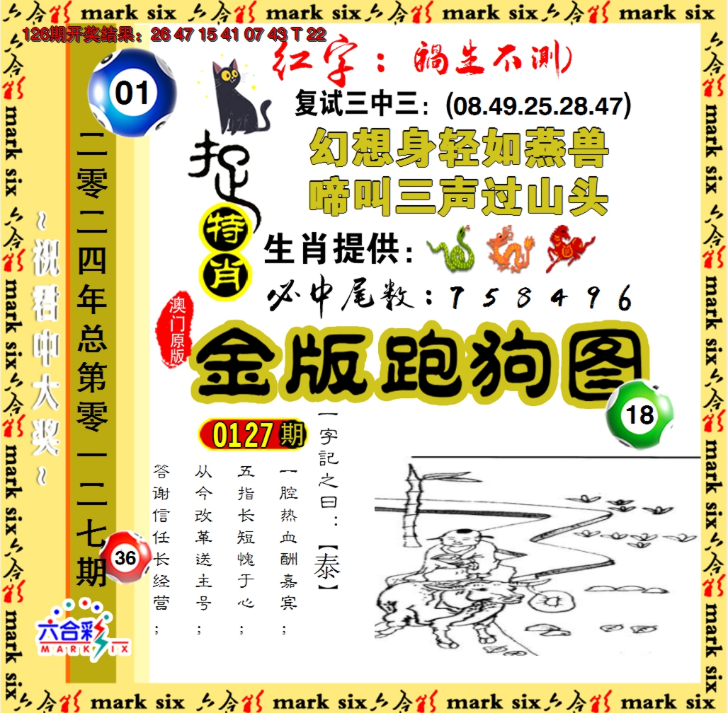 2024127期金版跑狗图
