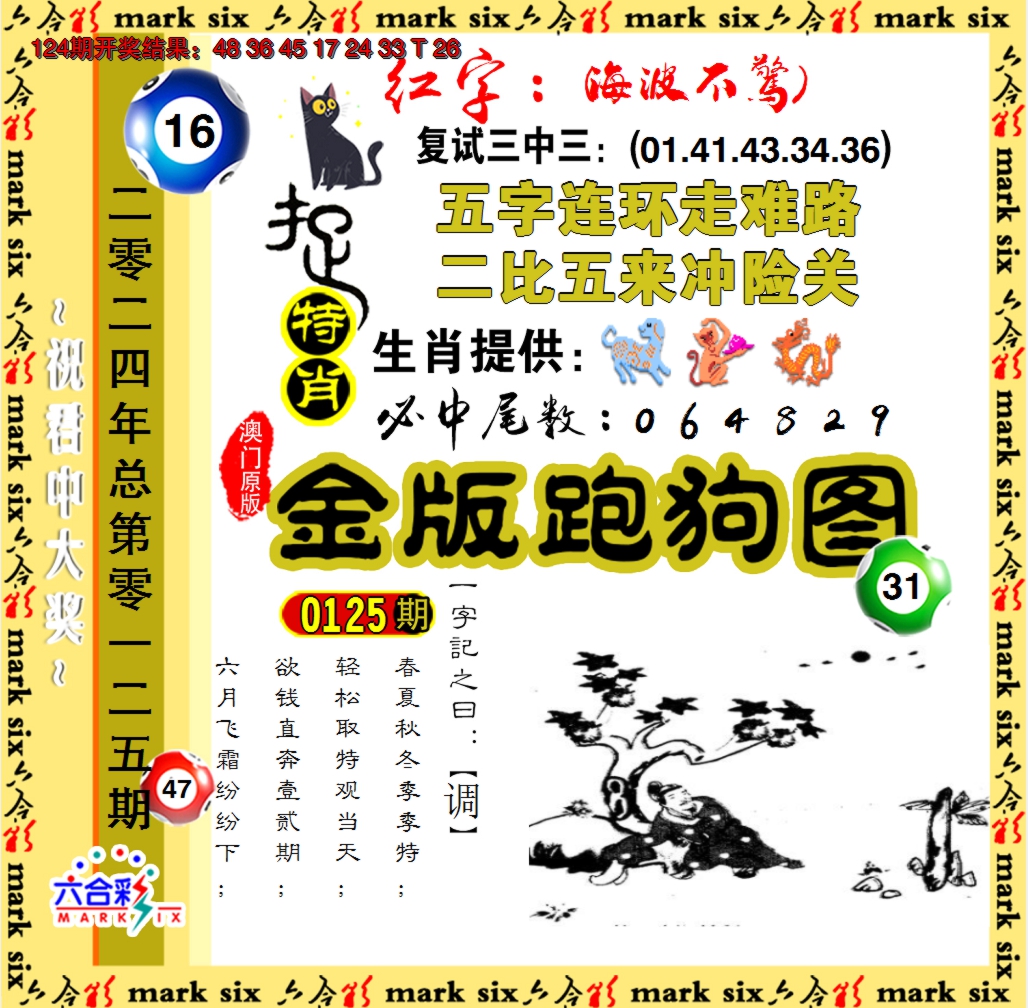 2024125期金版跑狗图