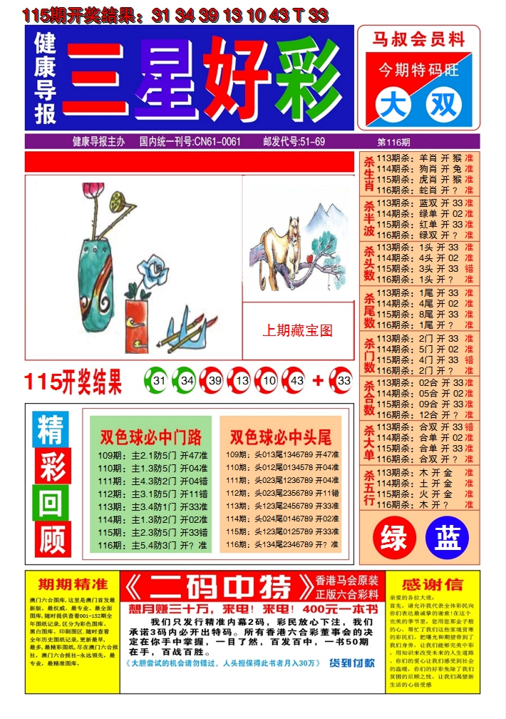 2024116期澳门三星好彩A