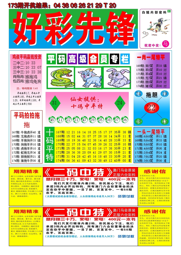 2024174期好彩先锋D
