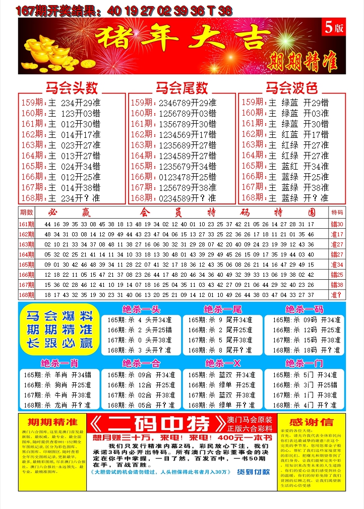 2024168期澳门开门红D