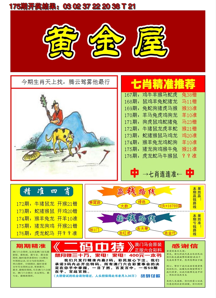 2024176期澳门黄金屋A