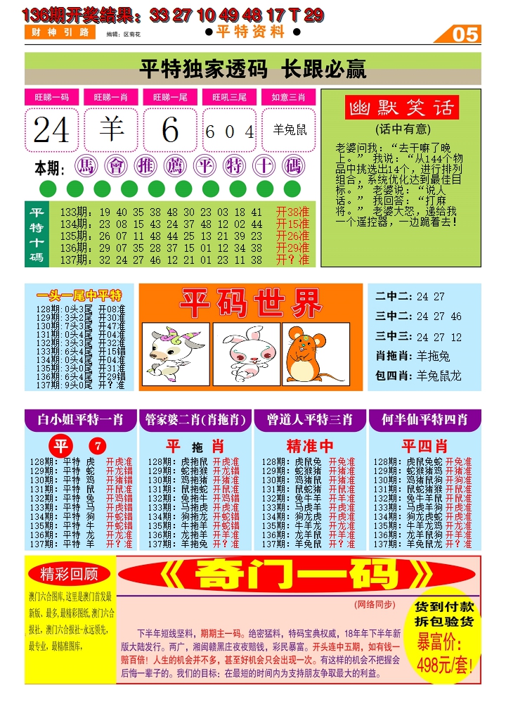 2024137期财神引路D