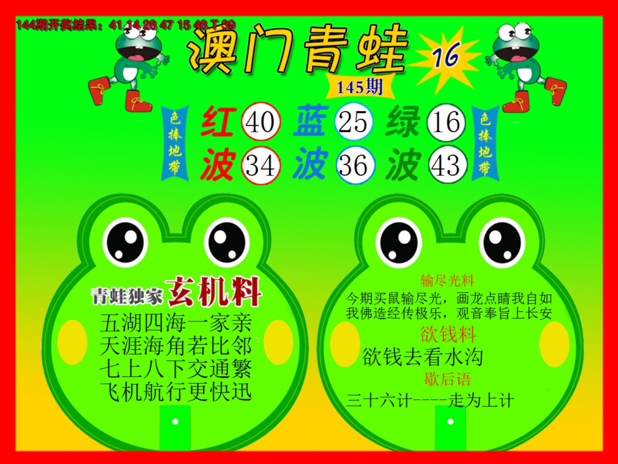 2024145期青蛙系列16
