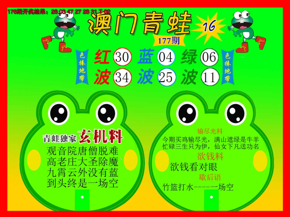 2024177期青蛙系列16