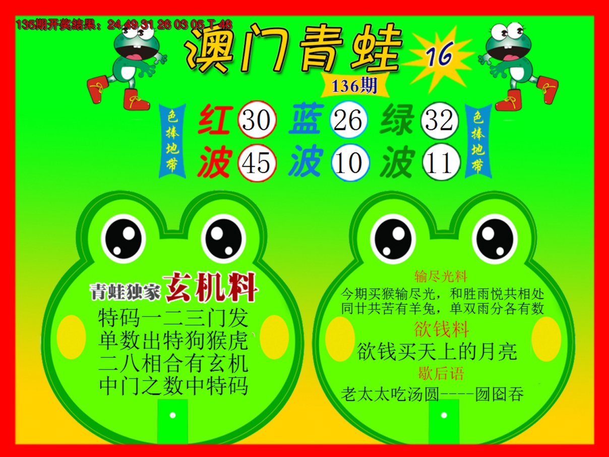 2024136期青蛙系列16