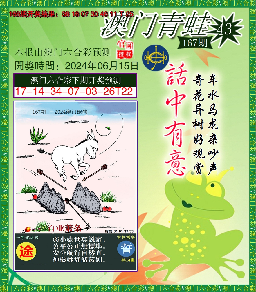 2024167期青蛙系列43