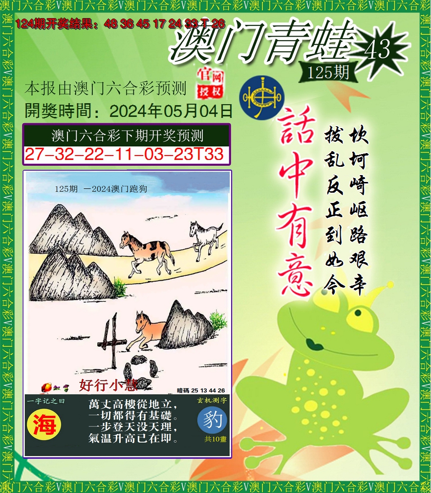 2024125期青蛙系列43