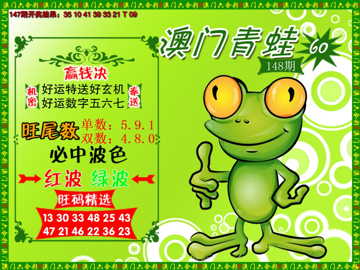 2024148期青蛙系列60