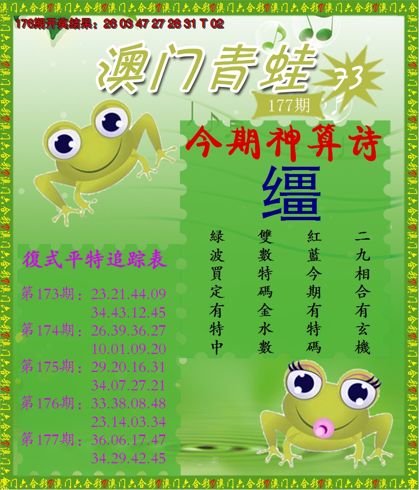 2024177期青蛙系列73